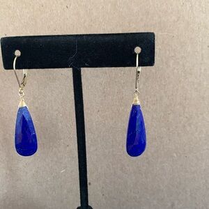 Blue stone drop women’s earrings